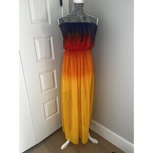 Bisou Bisou Dress Women’s Strapless Ombre Maxi Size 4